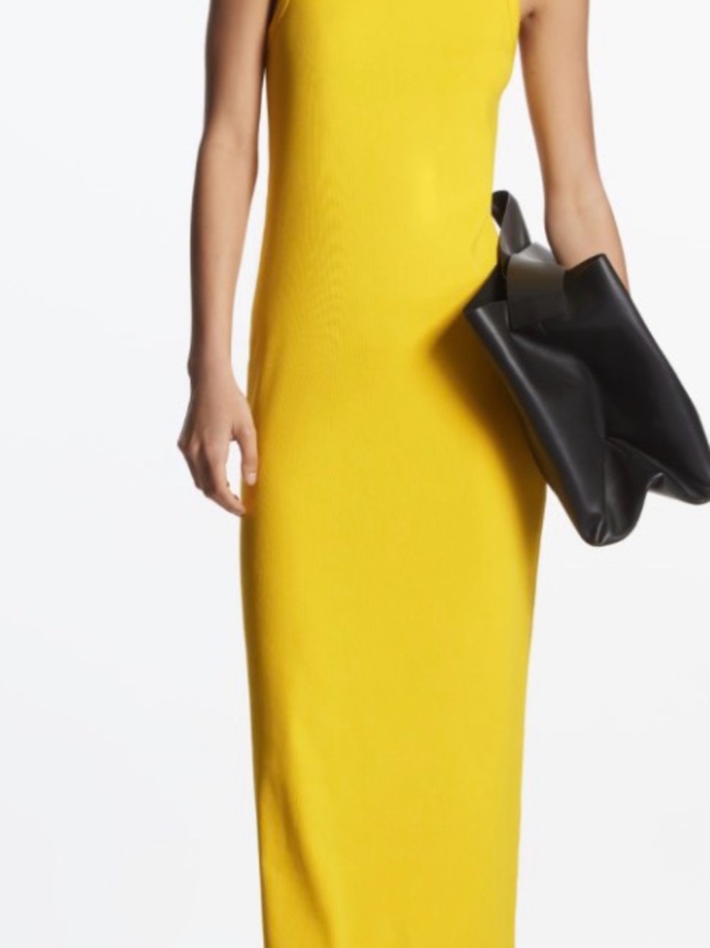 COS Yellow Cotton Sleeveless Maxi Dress